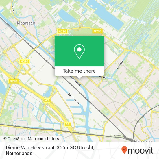 Dieme Van Heesstraat, 3555 GC Utrecht Karte