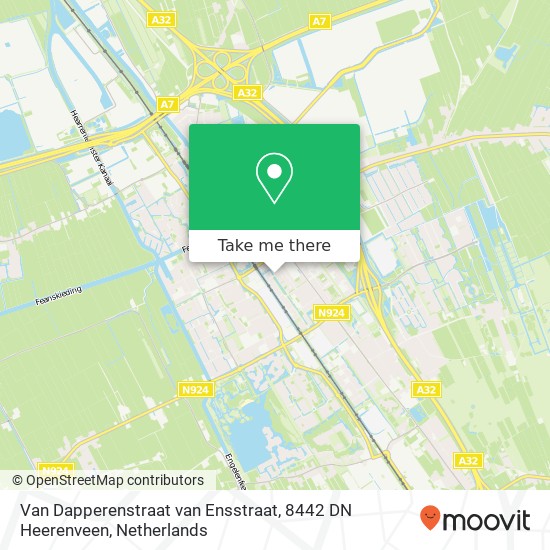 Van Dapperenstraat van Ensstraat, 8442 DN Heerenveen map