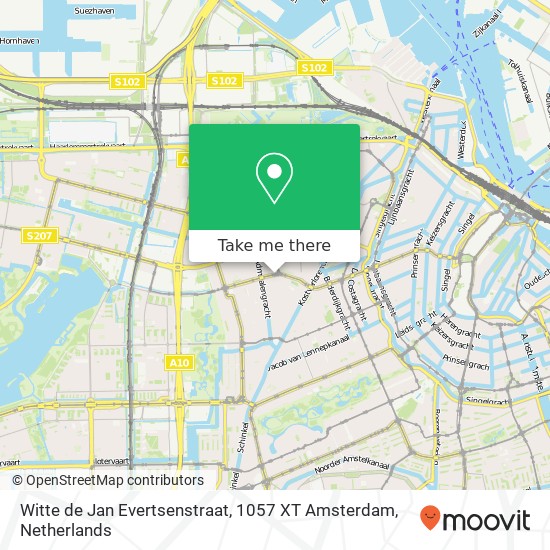 Witte de Jan Evertsenstraat, 1057 XT Amsterdam map