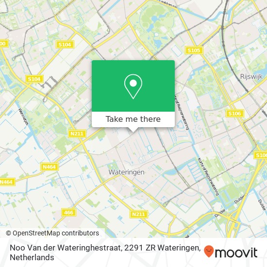 Noo Van der Wateringhestraat, 2291 ZR Wateringen Karte