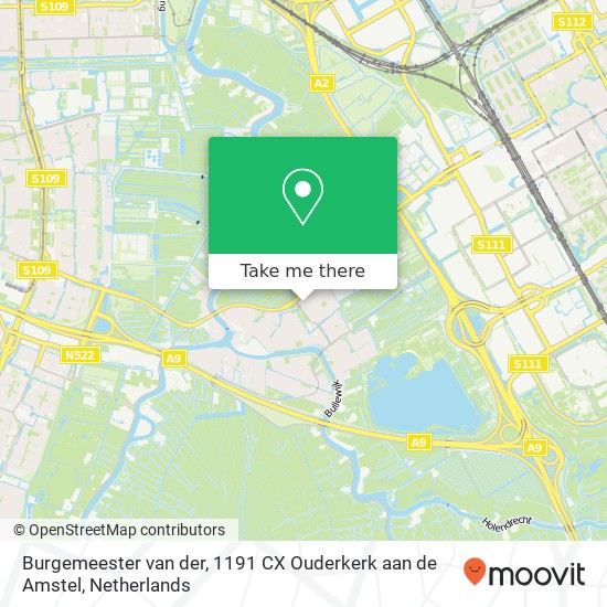 Burgemeester van der, 1191 CX Ouderkerk aan de Amstel map