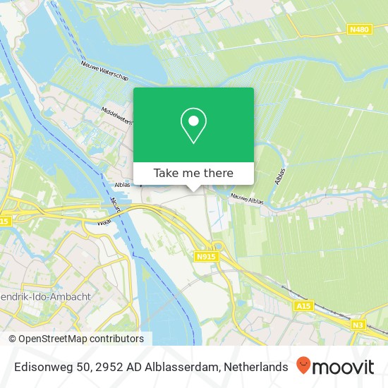 Edisonweg 50, 2952 AD Alblasserdam map