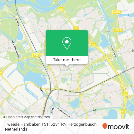 Tweede Hambaken 151, 5231 RN Herzogenbusch map