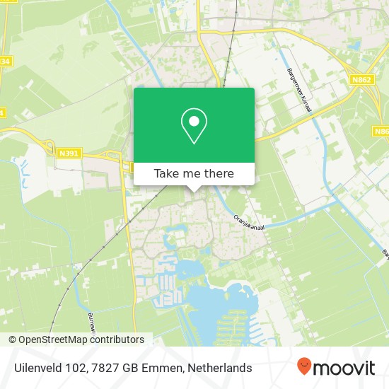 Uilenveld 102, 7827 GB Emmen map
