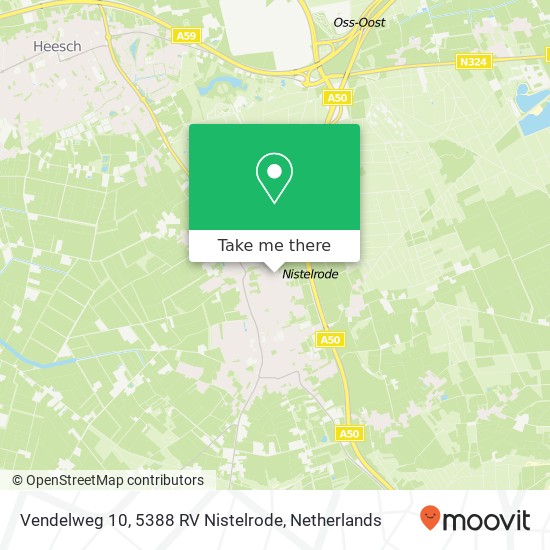 Vendelweg 10, 5388 RV Nistelrode Karte