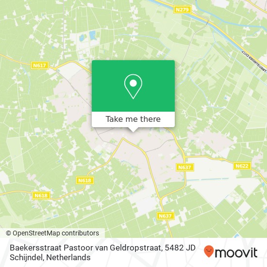 Baekersstraat Pastoor van Geldropstraat, 5482 JD Schijndel map