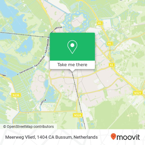 Meerweg Vlietl, 1404 CA Bussum map