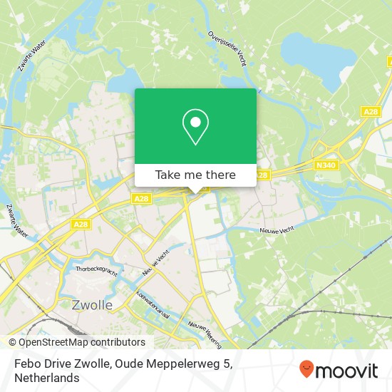 Febo Drive Zwolle, Oude Meppelerweg 5 map