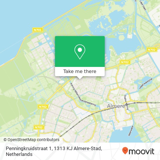 Penningkruidstraat 1, 1313 KJ Almere-Stad map