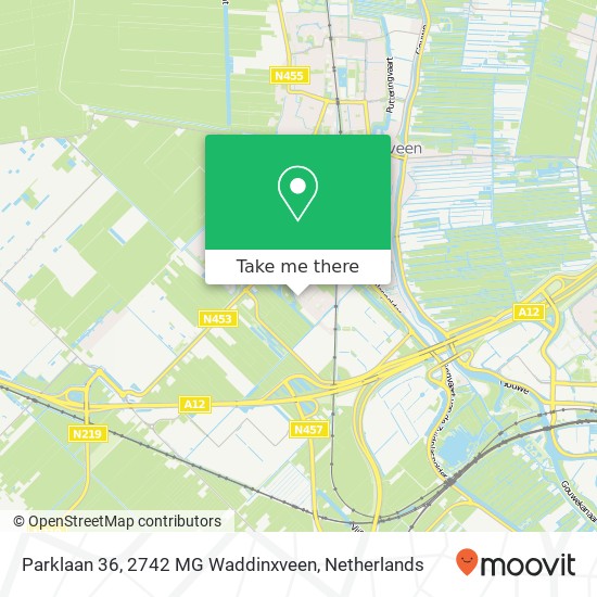 Parklaan 36, 2742 MG Waddinxveen map