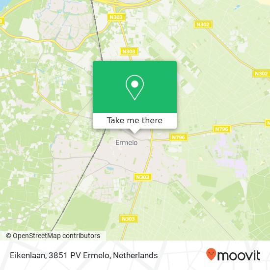 Eikenlaan, 3851 PV Ermelo Karte