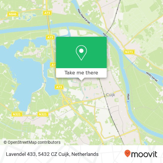 Lavendel 433, 5432 CZ Cuijk map