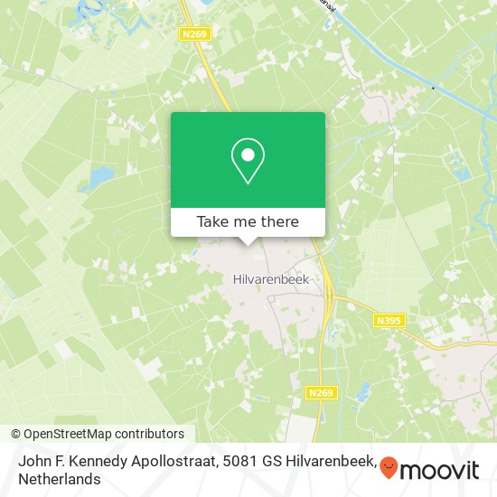 John F. Kennedy Apollostraat, 5081 GS Hilvarenbeek Karte