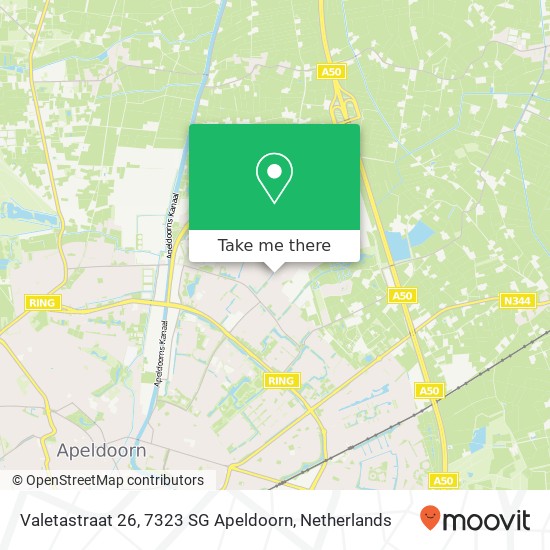 Valetastraat 26, 7323 SG Apeldoorn map