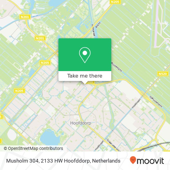 Musholm 304, 2133 HW Hoofddorp map