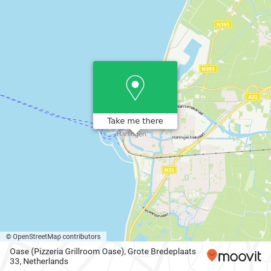 Oase (Pizzeria Grillroom Oase), Grote Bredeplaats 33 map