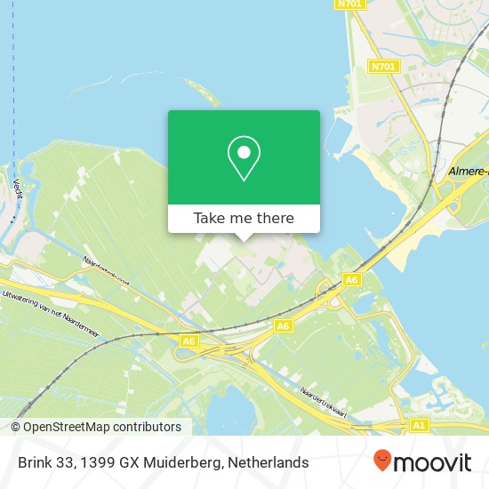 Brink 33, 1399 GX Muiderberg Karte