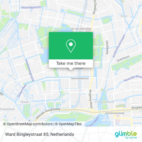 Ward Bingleystraat 85 Karte