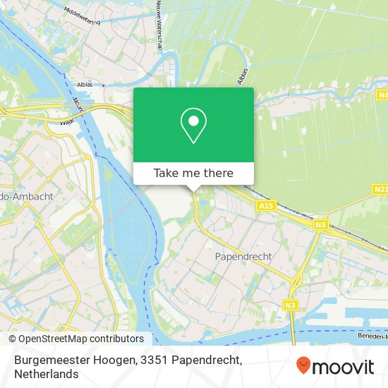 Burgemeester Hoogen, 3351 Papendrecht map