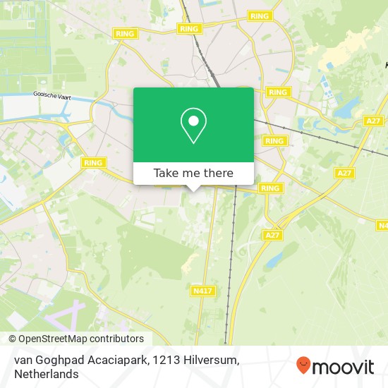 van Goghpad Acaciapark, 1213 Hilversum Karte