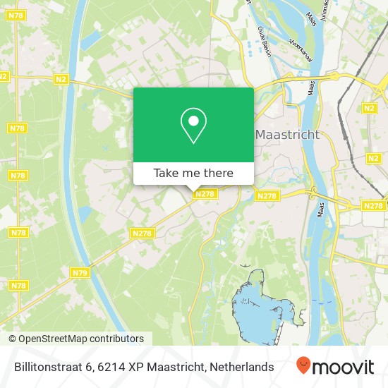 Billitonstraat 6, 6214 XP Maastricht Karte