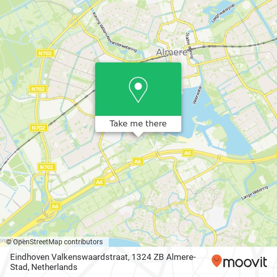 Eindhoven Valkenswaardstraat, 1324 ZB Almere-Stad map