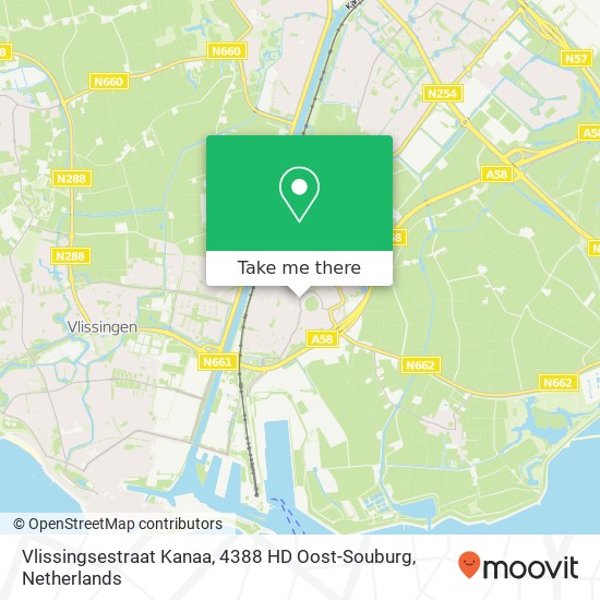 Vlissingsestraat Kanaa, 4388 HD Oost-Souburg map