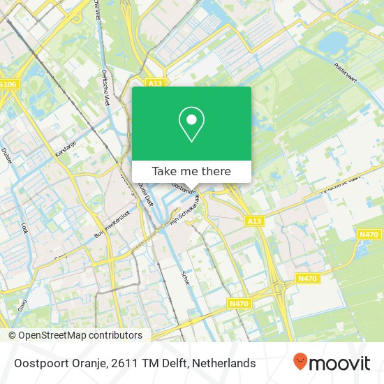 Oostpoort Oranje, 2611 TM Delft Karte