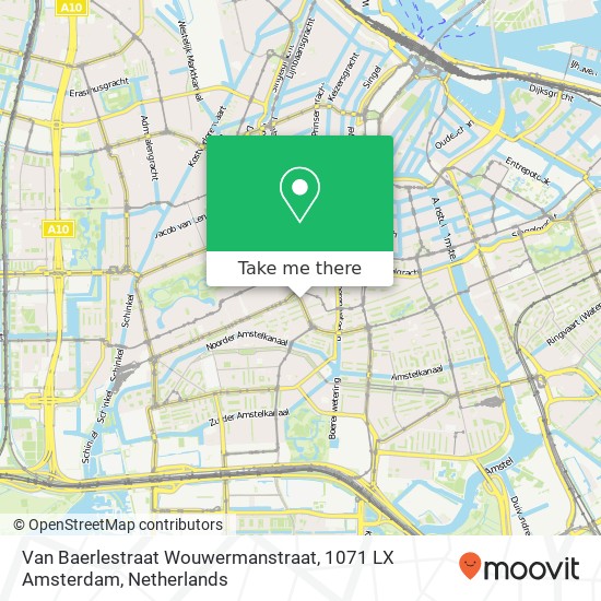 Van Baerlestraat Wouwermanstraat, 1071 LX Amsterdam map