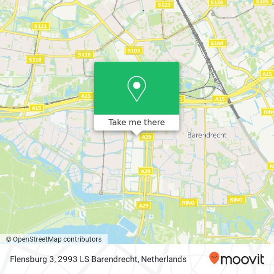 Flensburg 3, 2993 LS Barendrecht map