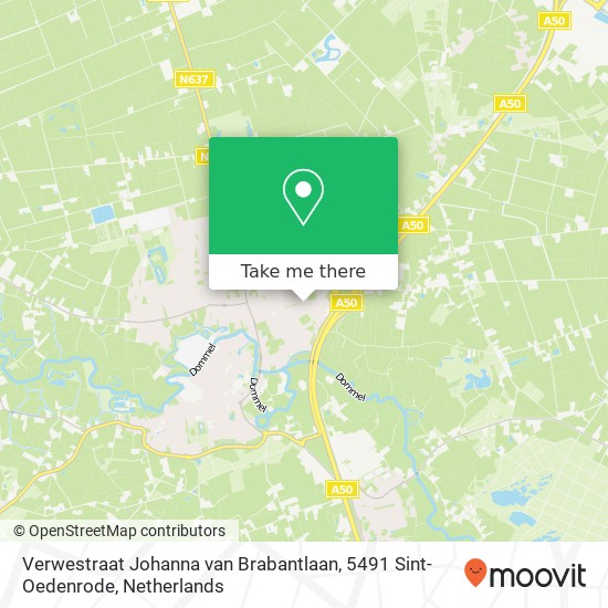 Verwestraat Johanna van Brabantlaan, 5491 Sint-Oedenrode map