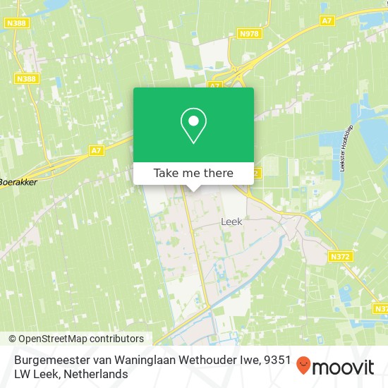 Burgemeester van Waninglaan Wethouder Iwe, 9351 LW Leek map