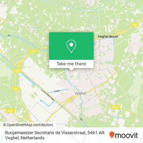 Burgemeester Secretaris de Visserstraat, 5461 AR Veghel map