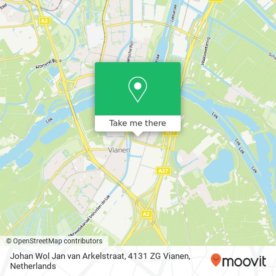 Johan Wol Jan van Arkelstraat, 4131 ZG Vianen map