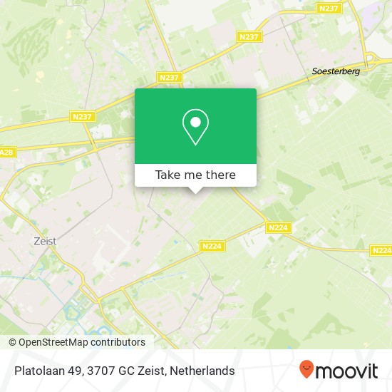 Platolaan 49, 3707 GC Zeist map