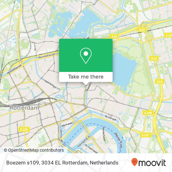 Boezem s109, 3034 EL Rotterdam map