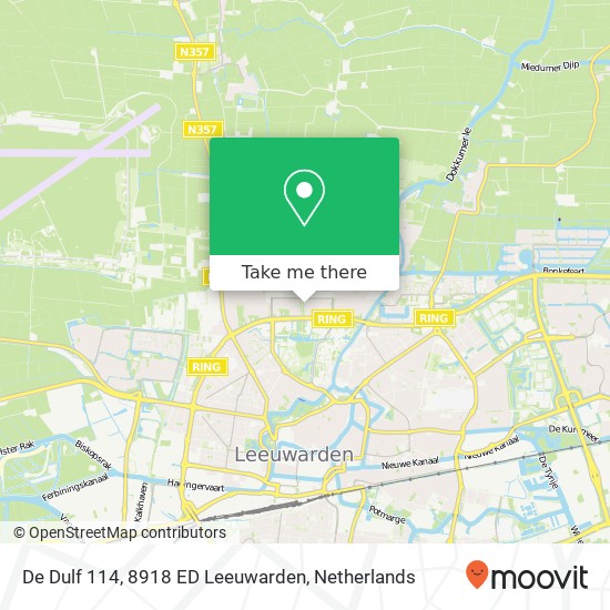De Dulf 114, 8918 ED Leeuwarden map