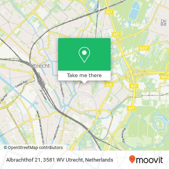 Albrachthof 21, 3581 WV Utrecht Karte