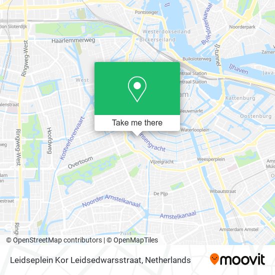 Leidseplein Kor Leidsedwarsstraat map