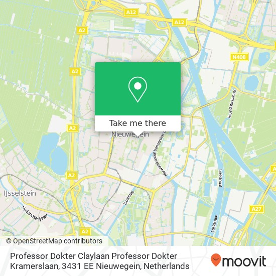 Professor Dokter Claylaan Professor Dokter Kramerslaan, 3431 EE Nieuwegein map