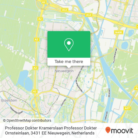 Professor Dokter Kramerslaan Professor Dokter Ornsteinlaan, 3431 EE Nieuwegein map