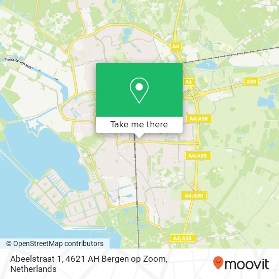 Abeelstraat 1, 4621 AH Bergen op Zoom Karte