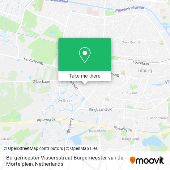 Burgemeester Vissersstraat Burgemeester van de Mortelplein map