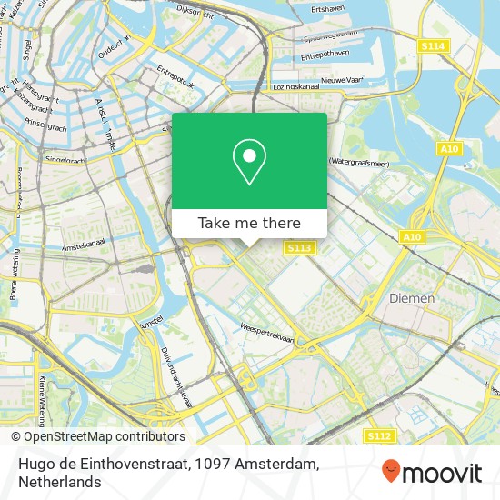 Hugo de Einthovenstraat, 1097 Amsterdam Karte