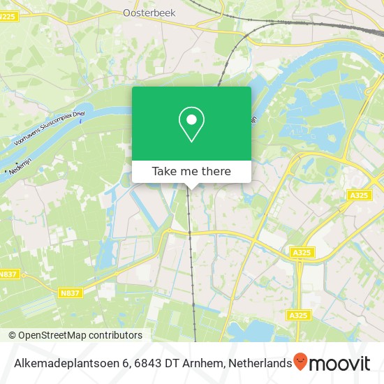 Alkemadeplantsoen 6, 6843 DT Arnhem map