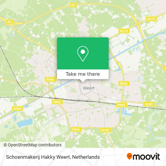 Schoenmakerij Hakky Weert map