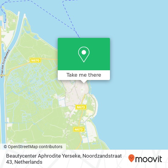 Beautycenter Aphrodite Yerseke, Noordzandstraat 43 map