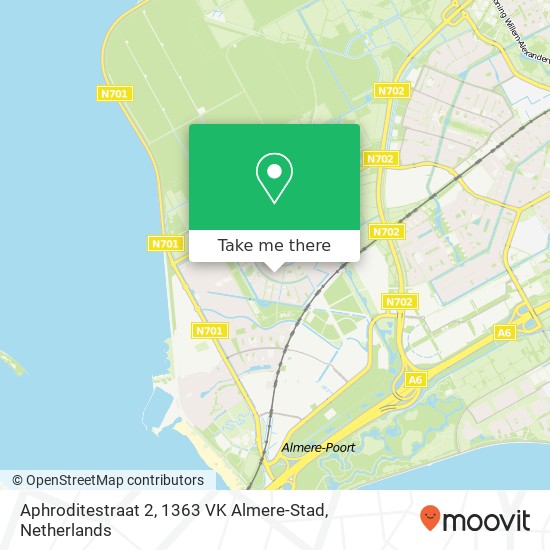 Aphroditestraat 2, 1363 VK Almere-Stad map