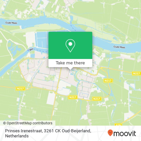 Prinses Irenestraat, 3261 CK Oud-Beijerland map