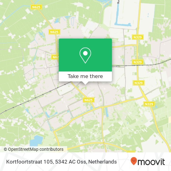 Kortfoortstraat 105, 5342 AC Oss map